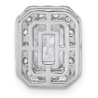 14K White Gold 2 Carat Certified Lab Grown Diamond VS+ F+ Radiant Complete Halo Chain Slide Pendant view 3