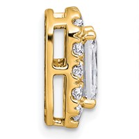 14K Yellow Gold 2 Carat Lab Grown Diamond VS+ F+ Radiant Complete Halo Chain Slide Pendant view 2