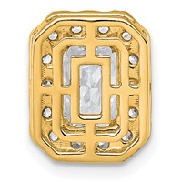 14K Yellow Gold 2 Carat Lab Grown Diamond VS+ F+ Radiant Complete Halo Chain Slide Pendant view 3