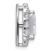 14K White Gold 2.88 Carat Certified Lab Grown Diamond VS+ F+ Radiant Complete Halo Chain Slide Pendant view 2