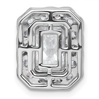 14K White Gold 2.88 Carat Certified Lab Grown Diamond VS+ F+ Radiant Complete Halo Chain Slide Pendant view 3