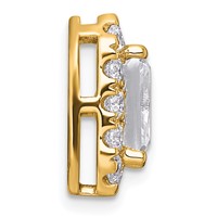 14K Yellow Gold 2.88 Carat Certified Lab Grown Diamond VS+ F+ Radiant Complete Halo Chain Slide Pendant view 2