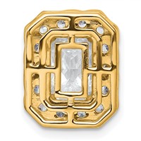 14K Yellow Gold 2.88 Carat Certified Lab Grown Diamond VS+ F+ Radiant Complete Halo Chain Slide Pendant view 3