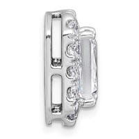 14K White Gold 3.50 Carat Certified Lab Grown Diamond VS+ F+ Radiant Complete Halo Chain Slide Pendant view 2