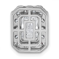 14K White Gold 3.50 Carat Certified Lab Grown Diamond VS+ F+ Radiant Complete Halo Chain Slide Pendant view 3