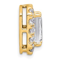 14K Yellow Gold 3.50 Carat Lab Grown Diamond VS+ F+ Radiant Complete Halo Chain Slide Pendant view 2