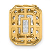 14K Yellow Gold 3.50 Carat Lab Grown Diamond VS+ F+ Radiant Complete Halo Chain Slide Pendant view 3