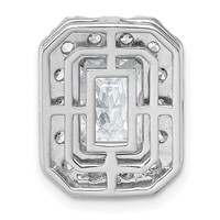 14K White Gold 4.33 Carat Certified Lab Grown Diamond VS+ F+ Radiant Complete Halo Chain Slide Pendant view 3