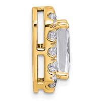 14K Yellow Gold 4.33 Carat Certified Lab Grown Diamond VS+ F+ Radiant Complete Halo Chain Slide Pendant view 2