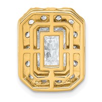 14K Yellow Gold 4.33 Carat Certified Lab Grown Diamond VS+ F+ Radiant Complete Halo Chain Slide Pendant view 3