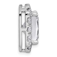 14K White Gold 5.50 Carat Certified Lab Grown Diamond VS+ F+ Radiant Complete Halo Chain Slide Pendant view 2