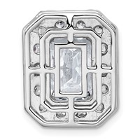14K White Gold 5.50 Carat Certified Lab Grown Diamond VS+ F+ Radiant Complete Halo Chain Slide Pendant view 3