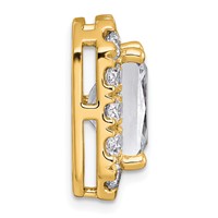 14K Yellow Gold 5.50 Carat Certified Lab Grown Diamond VS+ F+ Radiant Complete Halo Chain Slide Pendant view 2
