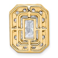 14K Yellow Gold 5.50 Carat Certified Lab Grown Diamond VS+ F+ Radiant Complete Halo Chain Slide Pendant view 3