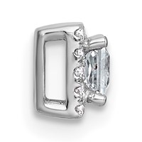 14K White Gold 0.33 Carat Lab Grown Diamond VS+ F+ Princess Complete Halo Chain Slide Pendant view 2