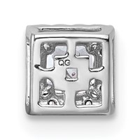 14K White Gold 0.33 Carat Lab Grown Diamond VS+ F+ Princess Complete Halo Chain Slide Pendant view 3