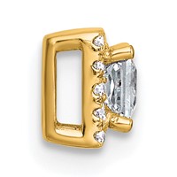 14K Yellow Gold 0.33 Carat Lab Grown Diamond VS+ F+ Princess Complete Halo Chain Slide Pendant view 2