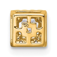14K Yellow Gold 0.33 Carat Lab Grown Diamond VS+ F+ Princess Complete Halo Chain Slide Pendant view 3