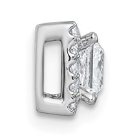 14K White Gold 0.62 Carat Lab Grown Diamond VS+ F+ Princess Complete Halo Chain Slide Pendant view 2