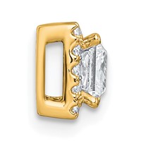 14K Yellow Gold 0.62 Carat Lab Grown Diamond VS+ F+ Princess Complete Halo Chain Slide Pendant view 2