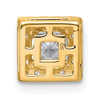 14K Yellow Gold 0.62 Carat Lab Grown Diamond VS+ F+ Princess Complete Halo Chain Slide Pendant view 3