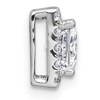 14K White Gold 1.25 Carat Lab Grown Diamond VS+ F+ Princess Complete Halo Chain Slide Pendant view 2