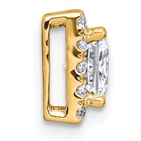 14K Yellow Gold 1.25 Carat Certified Lab Grown Diamond VS+ F+ Princess Complete Halo Chain Slide Pendant view 2