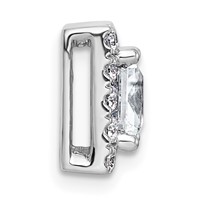 14K White Gold 1.88 Carat Lab Grown Diamond VS+ F+ Princess Complete Halo Chain Slide Pendant view 2
