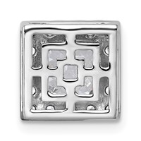 14K White Gold 1.88 Carat Lab Grown Diamond VS+ F+ Princess Complete Halo Chain Slide Pendant view 3