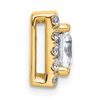 14K Yellow Gold 1.88 Carat Lab Grown Diamond VS+ F+ Princess Complete Halo Chain Slide Pendant view 2
