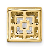 14K Yellow Gold 1.88 Carat Lab Grown Diamond VS+ F+ Princess Complete Halo Chain Slide Pendant view 3