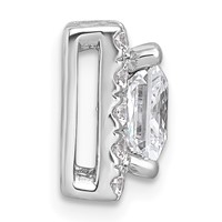 14K White Gold 2.50 Carat Certified Lab Grown Diamond VS+ F+ Princess Complete Halo Chain Slide Pendant view 2
