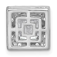 14K White Gold 2.50 Carat Certified Lab Grown Diamond VS+ F+ Princess Complete Halo Chain Slide Pendant view 3