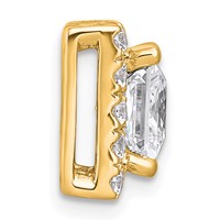 14K Yellow Gold 2.50 Carat Certified Lab Grown Diamond VS+ F+ Princess Complete Halo Chain Slide Pendant view 2