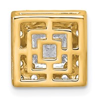14K Yellow Gold 2.50 Carat Certified Lab Grown Diamond VS+ F+ Princess Complete Halo Chain Slide Pendant view 3