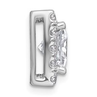 14K White Gold 3.25 Carat Lab Grown Diamond VS+ F+ Princess Complete Halo Chain Slide Pendant view 2