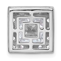 14K White Gold 3.25 Carat Lab Grown Diamond VS+ F+ Princess Complete Halo Chain Slide Pendant view 3