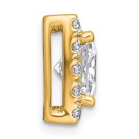 14K Yellow Gold 3.25 Carat Lab Grown Diamond VS+ F+ Princess Complete Halo Chain Slide Pendant view 2