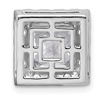 14K White Gold 3.75 Carat Certified Lab Grown Diamond VS+ F+ Princess Complete Halo Chain Slide Pendant view 3