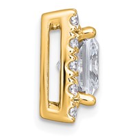 14K Yellow Gold 3.75 Carat Lab Grown Diamond VS+ F+ Princess Complete Halo Chain Slide Pendant view 2