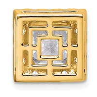14K Yellow Gold 3.75 Carat Lab Grown Diamond VS+ F+ Princess Complete Halo Chain Slide Pendant view 3