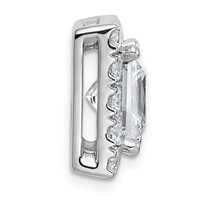 14K White Gold 5.12 Carat Lab Grown Diamond VS+ F+ Princess Complete Halo Chain Slide Pendant view 2