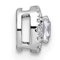 14K White Gold 0.33 Carat Lab Grown Diamond VS+ F+ Cushion Complete Halo Chain Slide Pendant view 2