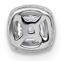 14K White Gold 0.33 Carat Lab Grown Diamond VS+ F+ Cushion Complete Halo Chain Slide Pendant view 3