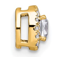 14K Yellow Gold 0.33 Carat Lab Grown Diamond VS+ F+ Cushion Complete Halo Chain Slide Pendant view 2