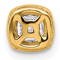 14K Yellow Gold 0.33 Carat Lab Grown Diamond VS+ F+ Cushion Complete Halo Chain Slide Pendant view 3