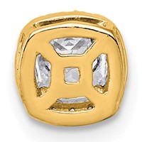 14K Yellow Gold 0.50 Carat Lab Grown Diamond VS+ F+ Cushion Complete Halo Chain Slide Pendant view 3