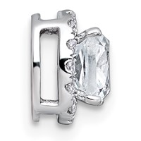 14K White Gold 1.17 Carat Lab Grown Diamond VS+ F+ Cushion Complete Halo Chain Slide Pendant view 2
