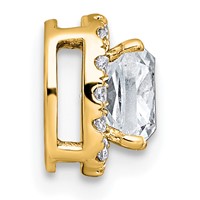 14K Yellow Gold 1.17 Carat Lab Grown Diamond VS+ F+ Cushion Complete Halo Chain Slide Pendant view 2