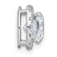 14K White Gold 1.75 Carat Lab Grown Diamond VS+ F+ Cushion Complete Halo Chain Slide Pendant view 2